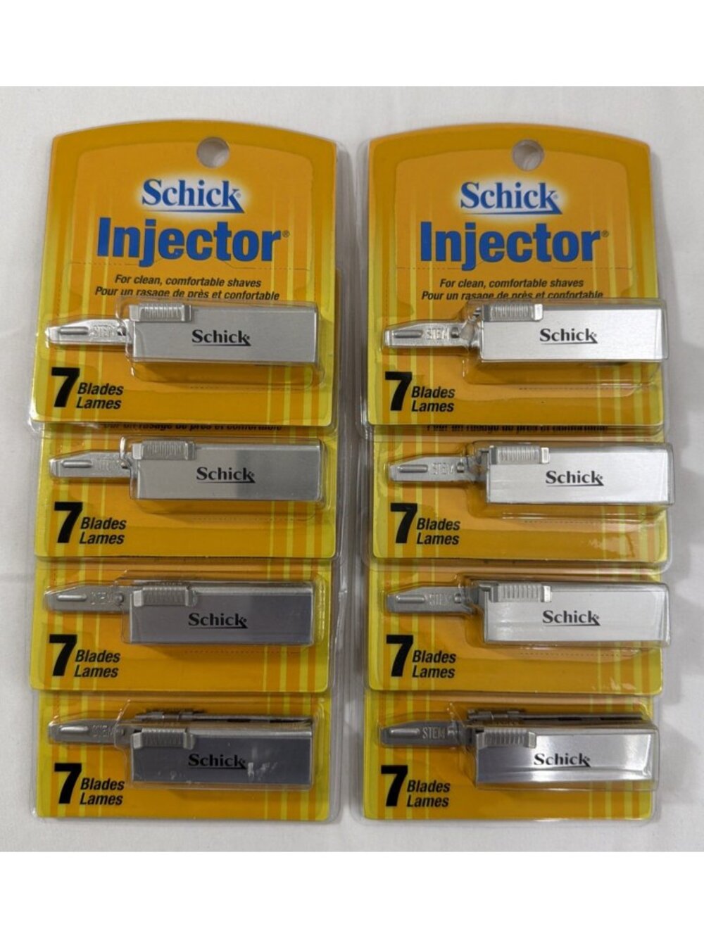 Lot Of 8 Schick Injector Shaver Blade Refill 7 Blades Per Pack 56 Total Blades
